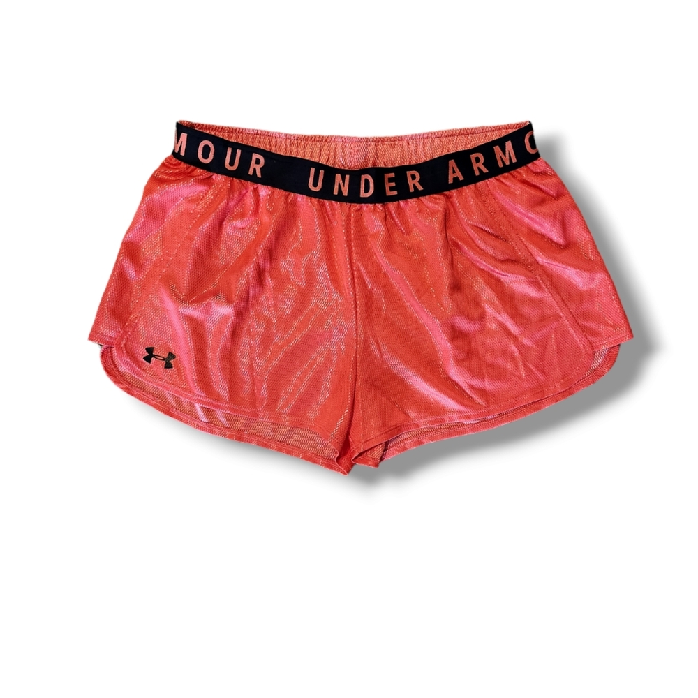 Under Armor Daquiri and Black Play Up Metallic Athletic Shorts | L
